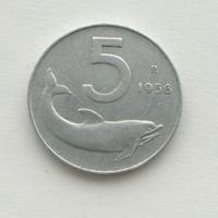 5 lire 1956 - R2 - BB/qSPL