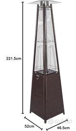 Riscaldatore a piramide in ratan