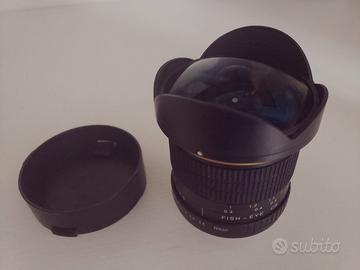 Obiettivo fisheye da 8mm per attacco Nikon F