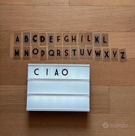 Light box con lettere