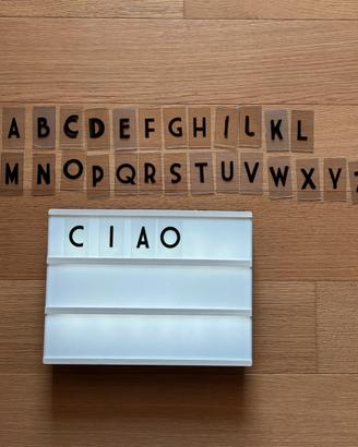 Light box con lettere