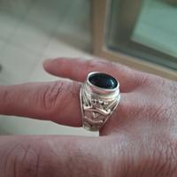 anello chevalier in argento 800 con onice vintage