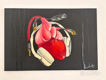 Dipinto Heart sound quadro per arredo