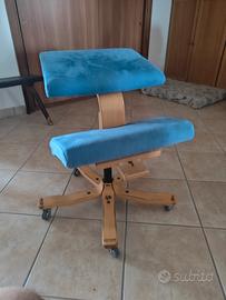 Sgabello con ruote ergonomico regolabile S