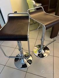 Connubia - Set di 2 Sgabelli Superstar Cromo-Wengé