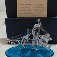 Veliero in vetro, con scatola