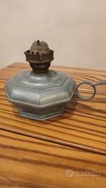 LUME/LAMPADA A OLIO Antico in Peltro (o Metallo) -