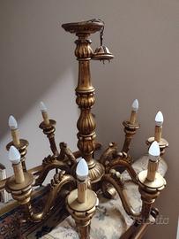 Lampadario in legno artigianato fiorentino