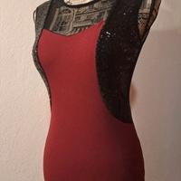 Abito da sera borgogna con paillettes XS/S – Schie