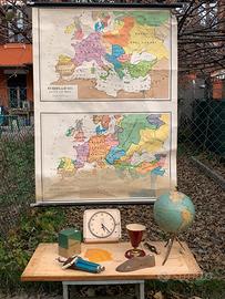 Cartina, mappamondo, giocattolo latta