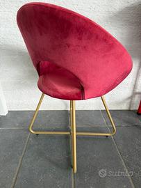 Sedia bordeaux in velluto