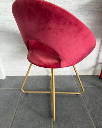 Sedia bordeaux in velluto