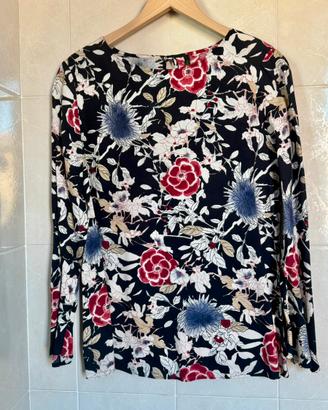 Blusa donna stampata Benetton tg S