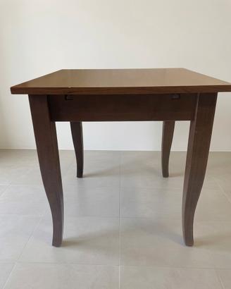 Tavolo quadrato legno noce - Gambe a sciabola