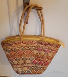 Borsa paglia multicolor