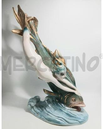 SIRENA CON PESCE VBCM CERAMICA BERTOLOTTI