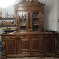 credenza legno massello stile liberty 