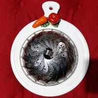 TAGLIERE in CERAMICA+CESTELLO per VAPORE INOX