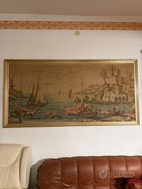 Grande arazzo con cornice dorata 200x100 cm