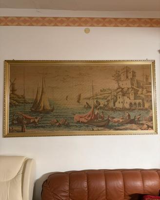 Grande arazzo con cornice dorata 200x100 cm