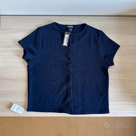 Top Boohoo blu notte NUOVO Taglia 44