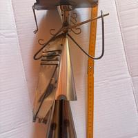 Scultura Vintage Flautista in Metallo