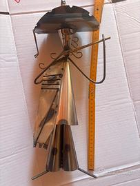 Scultura Vintage Flautista in Metallo