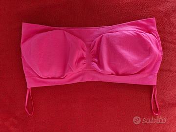 top corto a fascia rosa fucsia senza spalline S