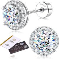 Orecchini uomo/donna,argento 925, diamanti labmade