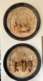 Coppia di quadri in gesso 