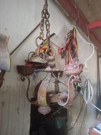 Lampadario antico Ferro Battuto