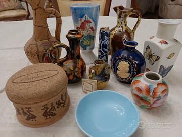 VASETTI in ceramica dipinti a mano 11 elementi