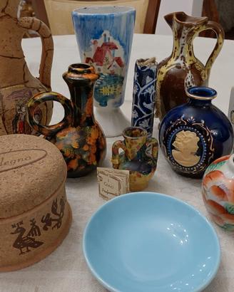 VASETTI in ceramica dipinti a mano 11 elementi