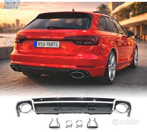 DIFFUSORE PER AUDI A4 B9 16- LOOK RS4 TERMINALI DI