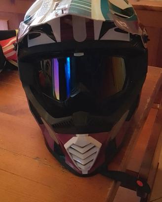 Casco motocross con maschera