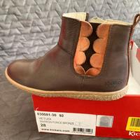 KICKERS marrone e bronzo bambina numero 28