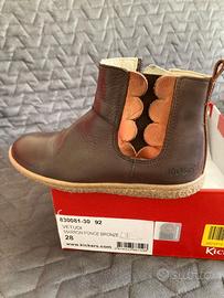 KICKERS marrone e bronzo bambina numero 28