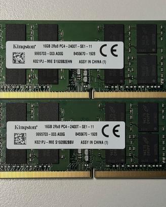RAM laptop DDR4 SODIMM 2x16 GB 2400MHz - TOT 32GB