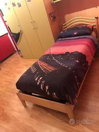 Letto 1 piazza completo di materasso e rete doghe