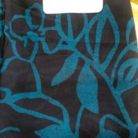 stoffa scampolo voile nero verde petrolio 