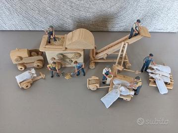 MODELLINO IN  LEGNO - la trebbiatura 