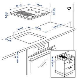 SMAKLIG piano cottura a induzione, IKEA 500 nero, 59 cm - IKEA Italia
