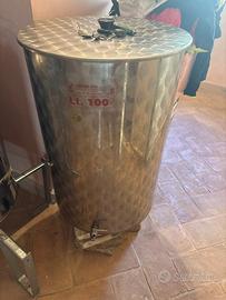 Fusto cilindrico acciaio inox fiorettato 100lt