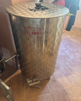 Fusto cilindrico acciaio inox fiorettato 100lt