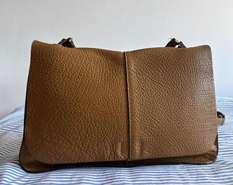 BORSA CHIARINI in pelle con tracolla color senape