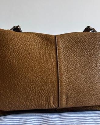 BORSA CHIARINI in pelle con tracolla color senape