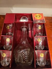 Set liquore bottiglia e 6 bicchierini