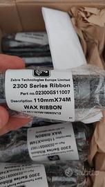 Lotto ribbon originali Zebra 2300 Series 110 mm ×