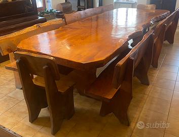 Tavolo Cedro del Libano 385x140x8 cm   asse unica