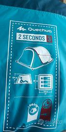 Tenda campeggio 2 SECONDS blu 3 persone